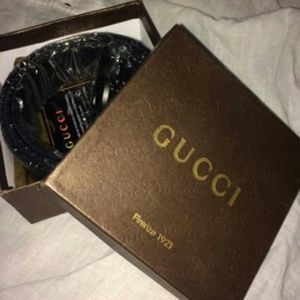 Authentic all black Gucci Belt