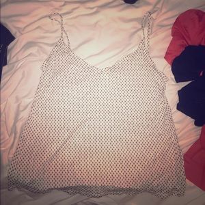 White w/ black pattern tank top