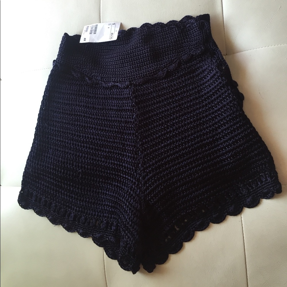 Crochet high waisted shorts