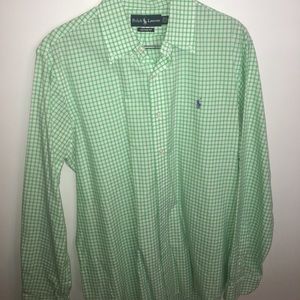 Mint green plaid Ralph Lauren button down