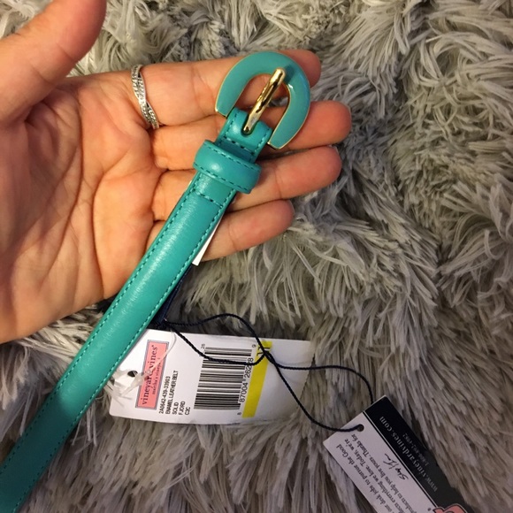 Vineyard Vines turquoise enamel leather belt! - Picture 1 of 6