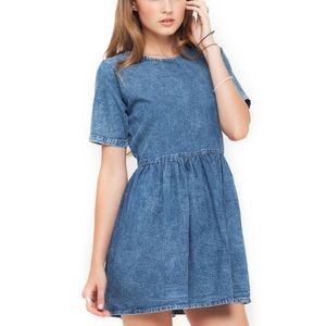 Motel rocks acid wash babydoll dress