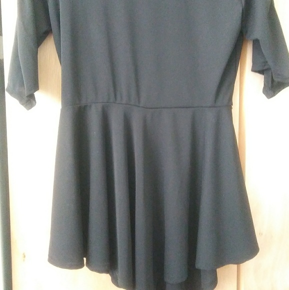 G- Stage love Plus Size Peplum Black Top 3x - Picture 4 of 4