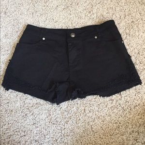 Juniors Black Jean Shorts