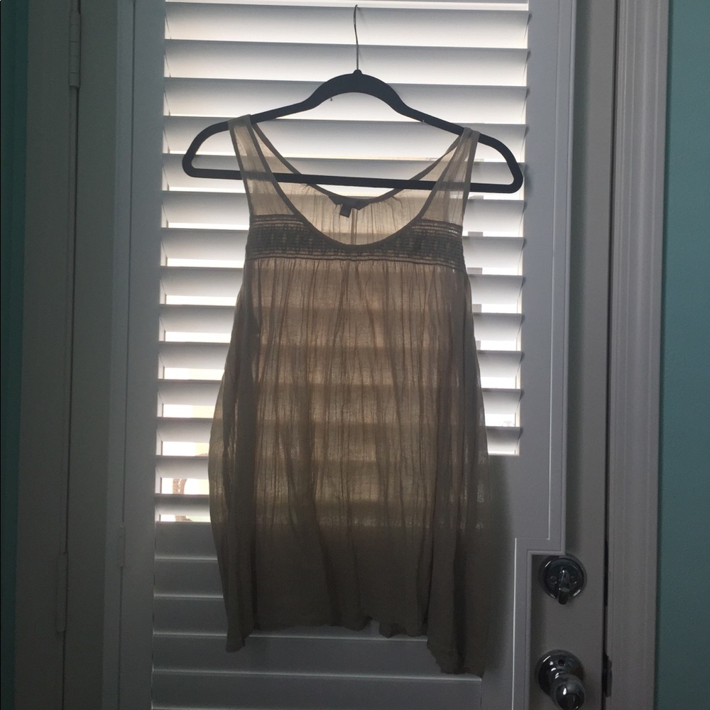 Green Embroidered Tank Top