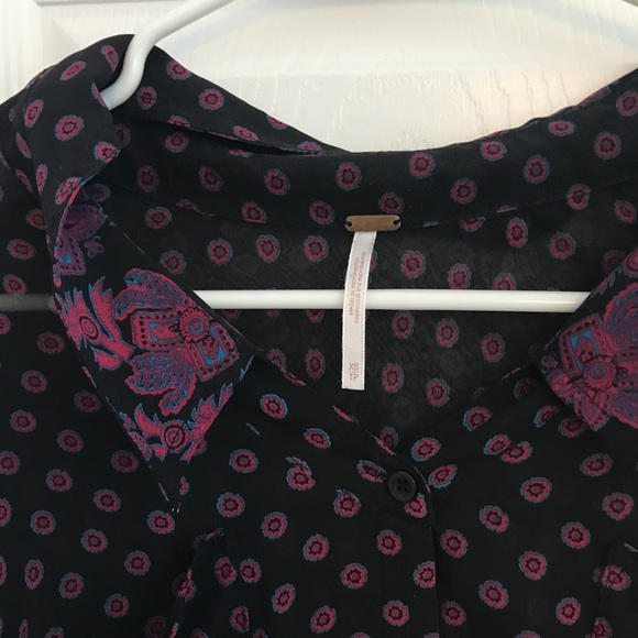 Free People Sheer Paisley Blouse - Picture 3 of 4