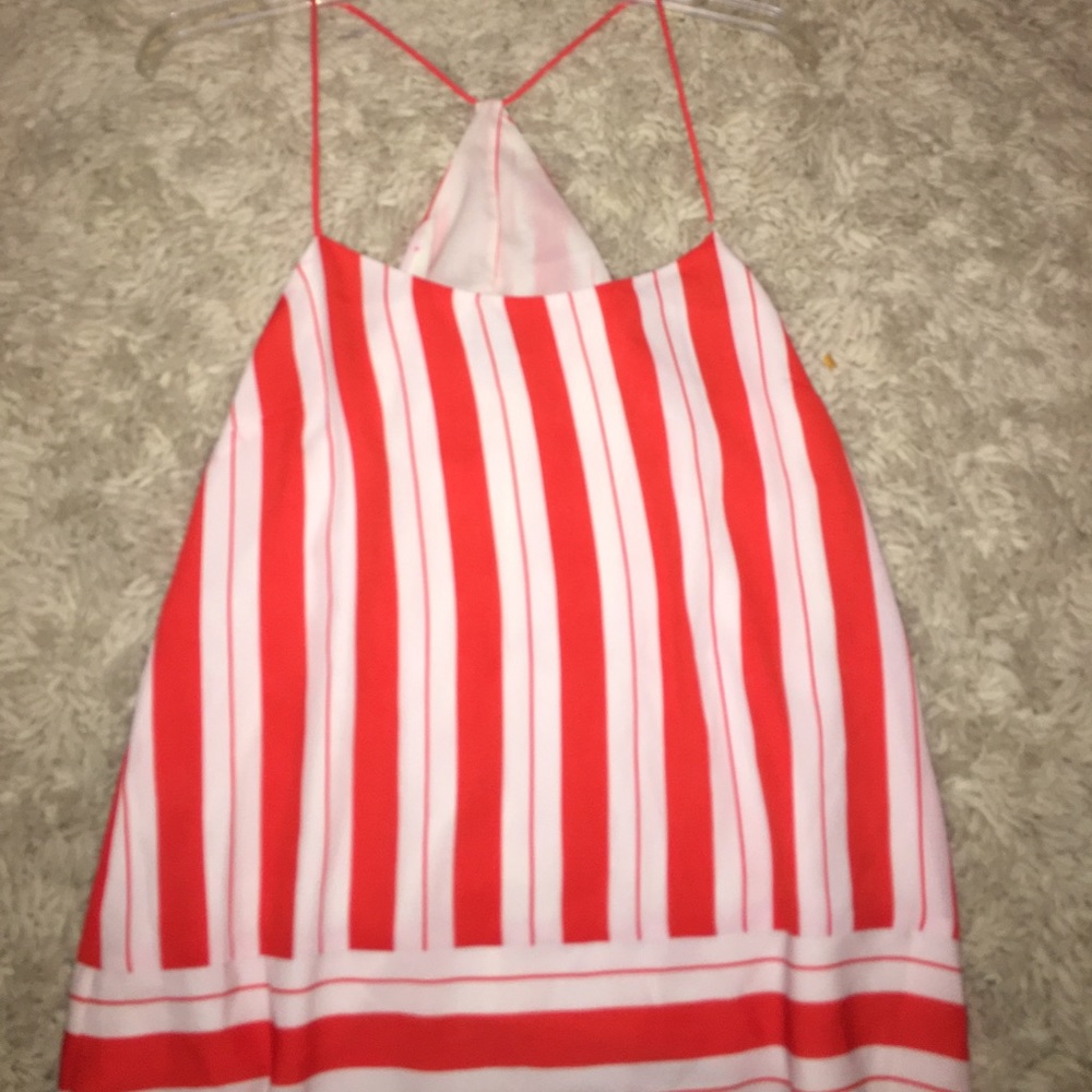 Red and white top