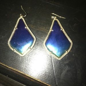 Kendra Scott blue metallic earrings