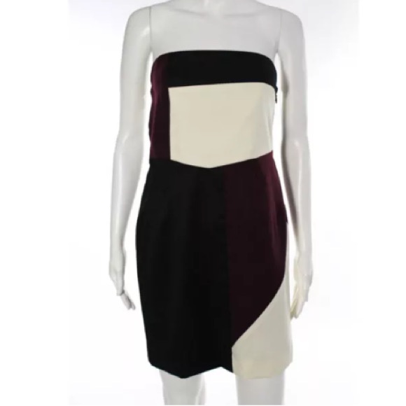 ABAETE MULTICOLORED COLOR BLOCKED STRAPLESS SZ 10 - Picture 5 of 8