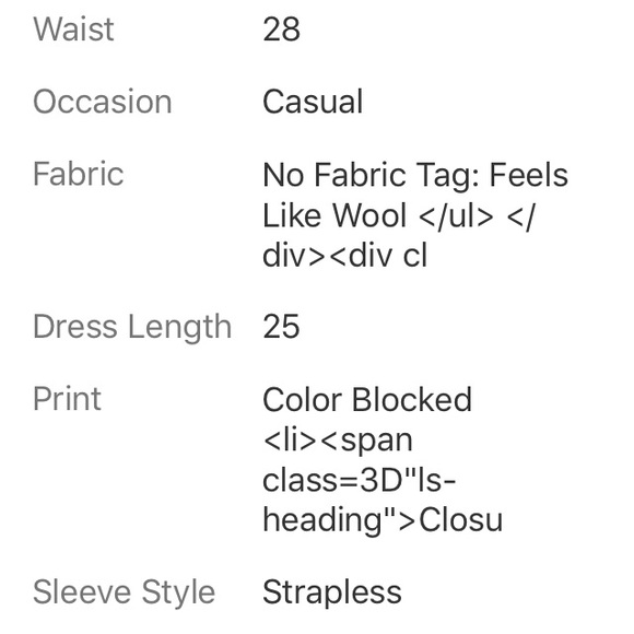 ABAETE MULTICOLORED COLOR BLOCKED STRAPLESS SZ 10 - Picture 8 of 8