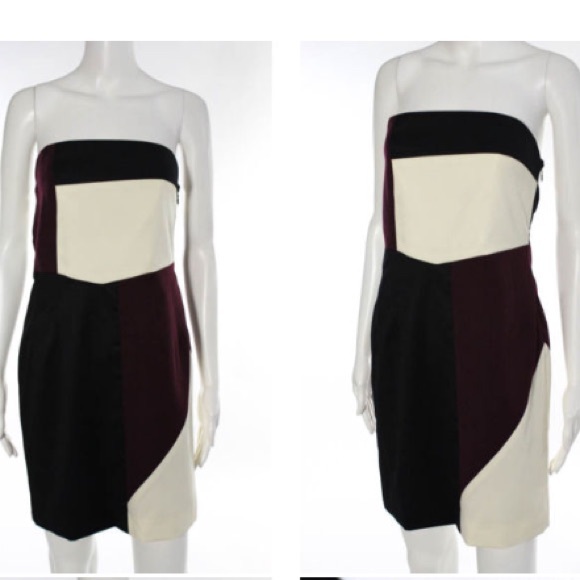 ABAETE MULTICOLORED COLOR BLOCKED STRAPLESS SZ 10 - Picture 4 of 8