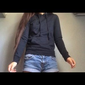 Plain dark grey hoodie