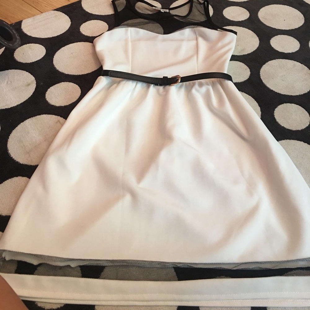 mesh top dress with belt