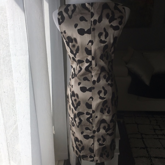 Ann Taylor Snow Leopard Silk Sateen Sheath Dress 6 - Picture 3 of 5