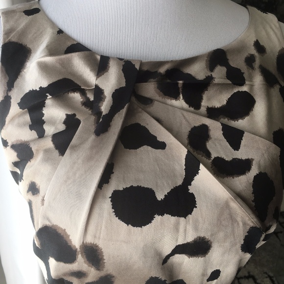 Ann Taylor Snow Leopard Silk Sateen Sheath Dress 6 - Picture 4 of 5