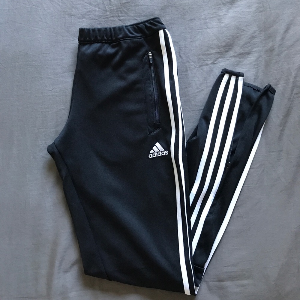 Adidas Black with White Stripe Track Pants