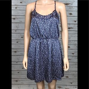 Navy Blue Racerback Floral Dress