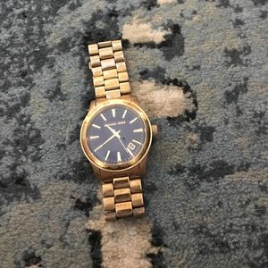 Michael Kors navy and gold watch