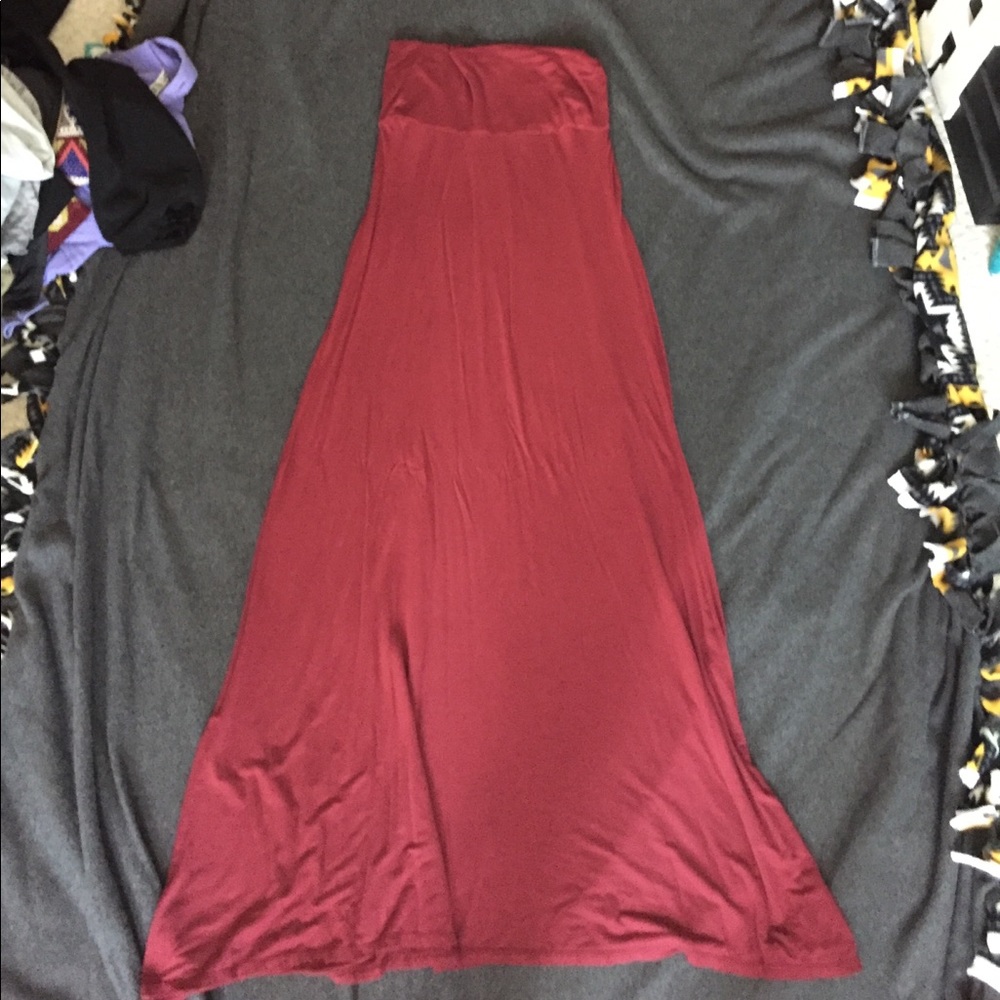 Maroon Maxi Skirt