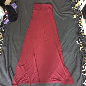 Maroon Maxi Skirt