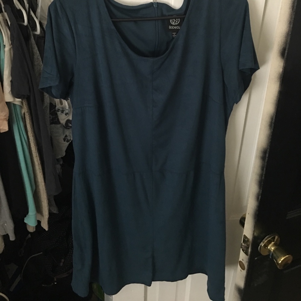 Dark blue suede dress