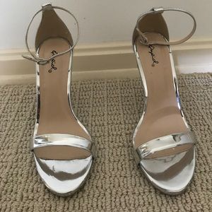Silver high heels