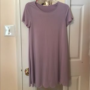 LAVENDER SCALLOPED SHIFT DRESS