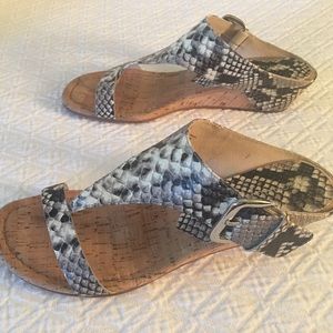 Donald J. Pliner snakeskin cork wedge sandal