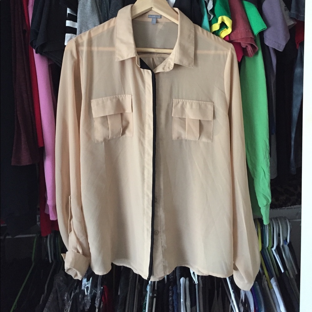 Sheer Cream Blouse for Layering