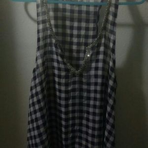 A&F Sheer Gingham Patterned Tank