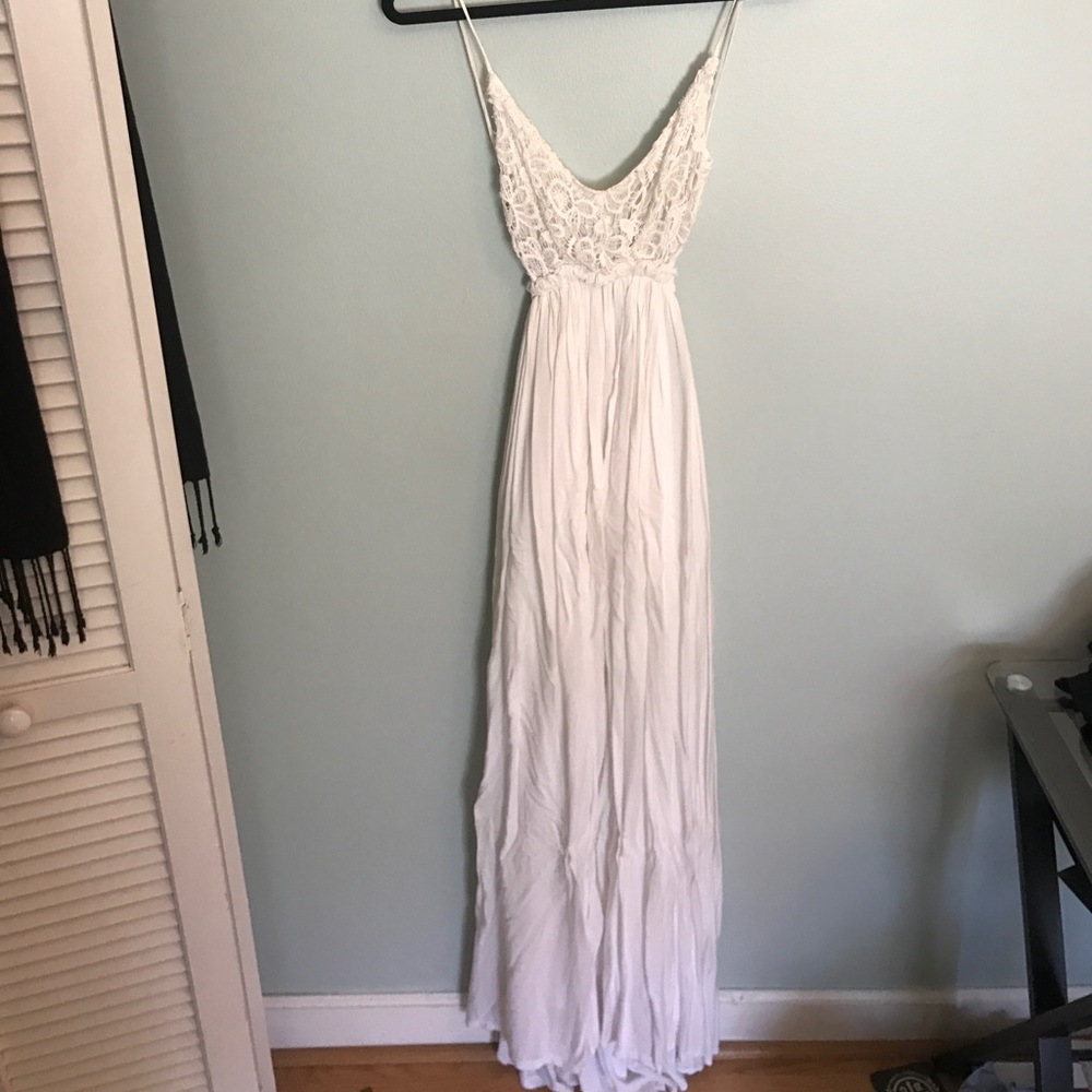 White Maxi dress w/ low back