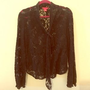 Black lace see through top