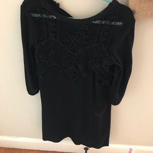 Black lace front dress
