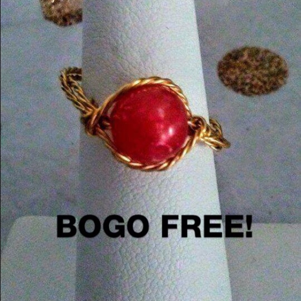🔴Genuine Red Agate Crystal Healing Ring