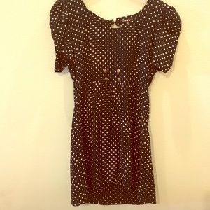 Vintage polka dot dress with puffy shoulders