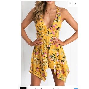Yellow Floral Romper