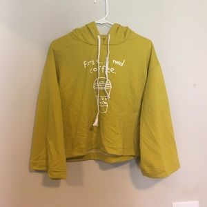 FIRST I NEED COFFEE crop top