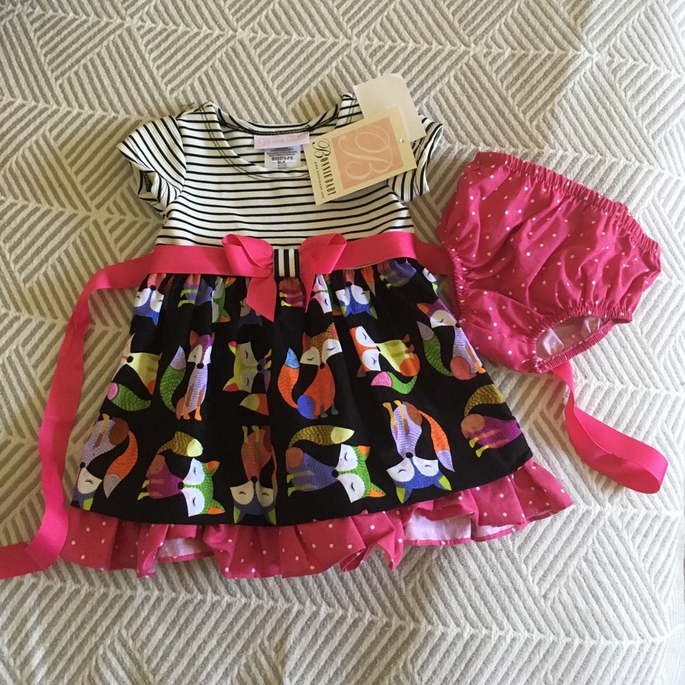 Bonnie Baby fox twirl baby girl dress