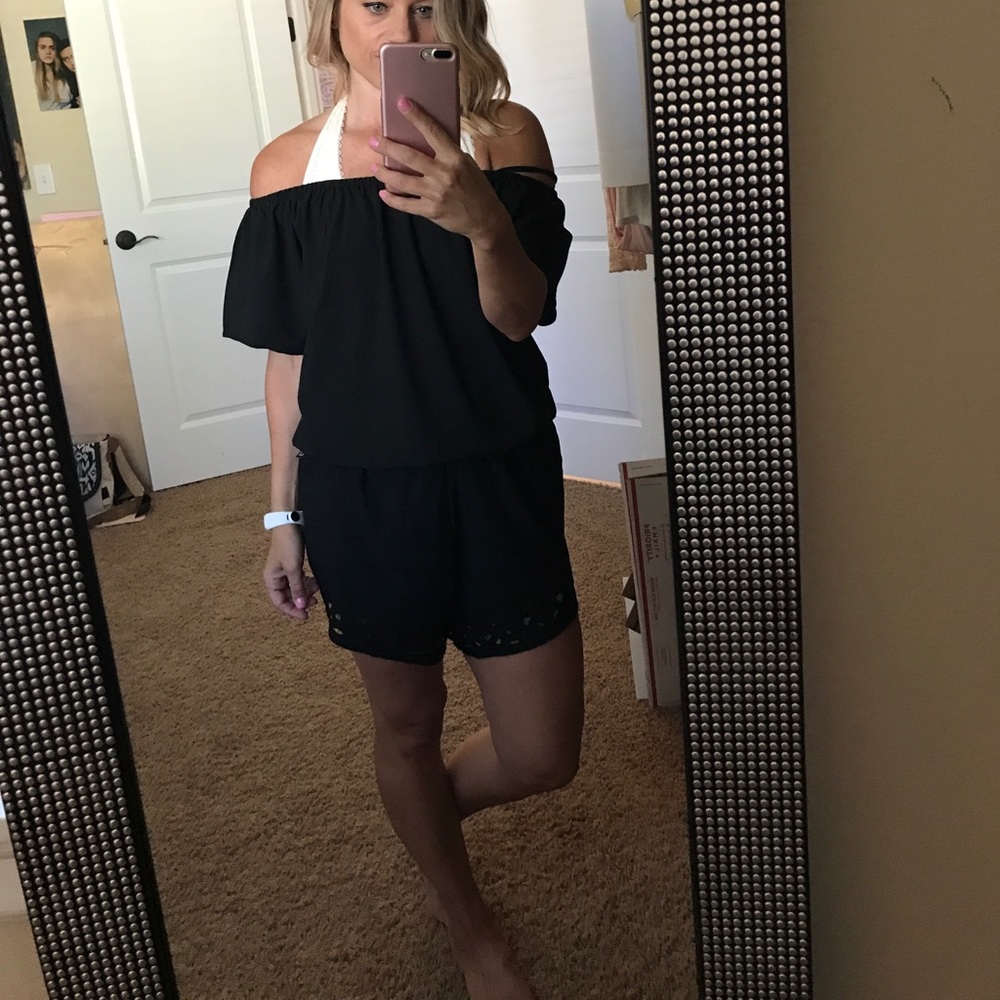 Fabletics black romper Size medium