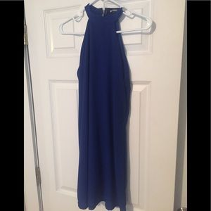 Royal Blue High Neck Cocktail Dress