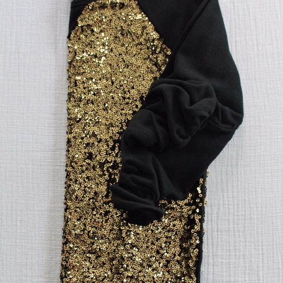 The Limited Gold Sequined Black Pullover Sweater - Picture 4 of 4