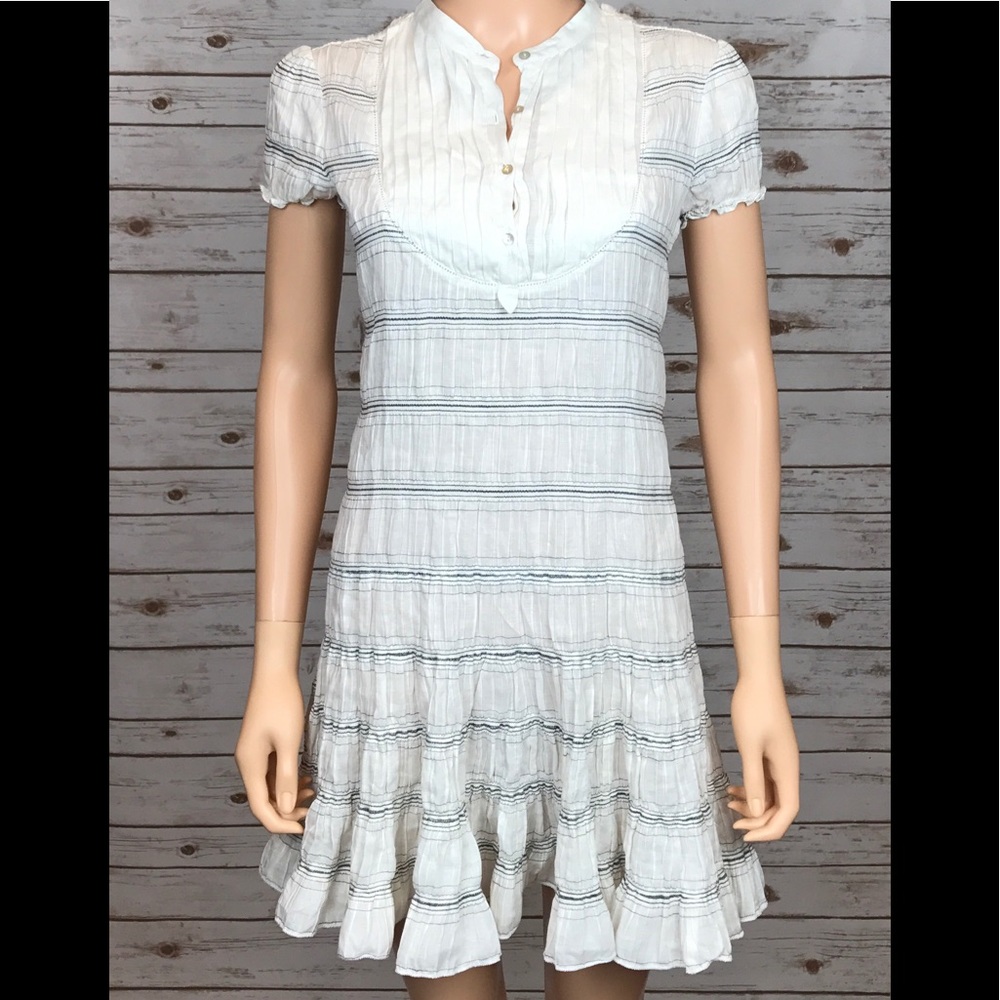 Max Studio White/Off White Dress w/Stripes NWOT