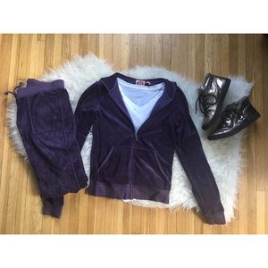 Juicy Couture purple velvet tracksuit