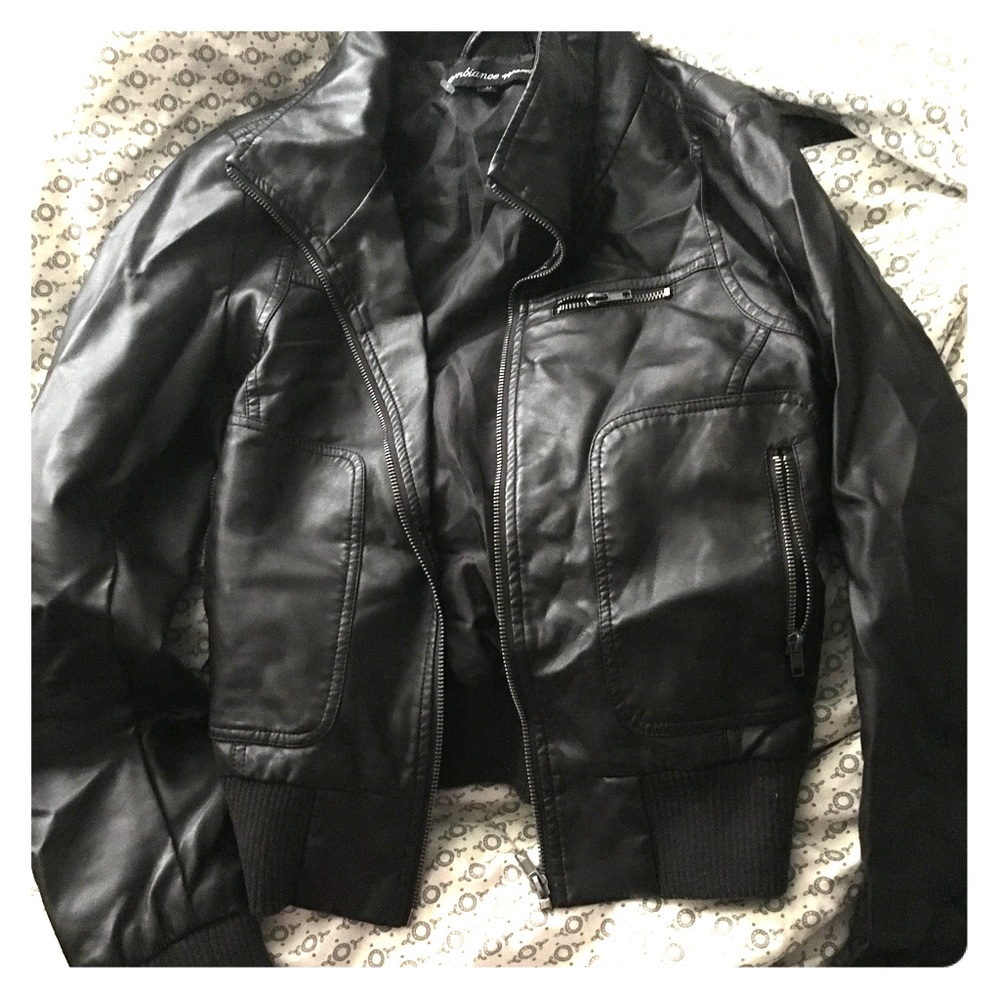 Dark brown leather jacket