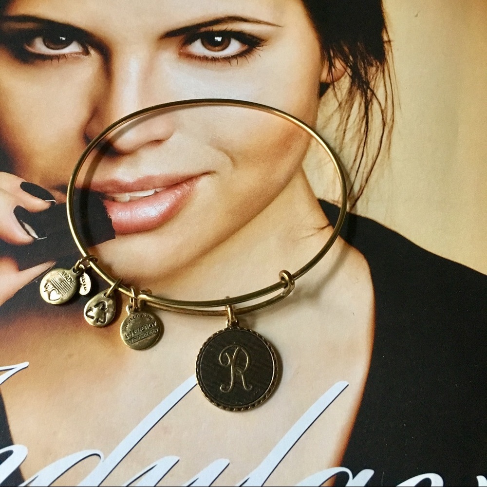 Alex and Ani Initial "R" Expandable Wire Bangle