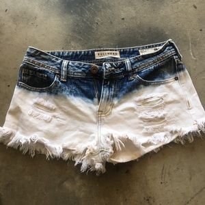 White wash denim shorts