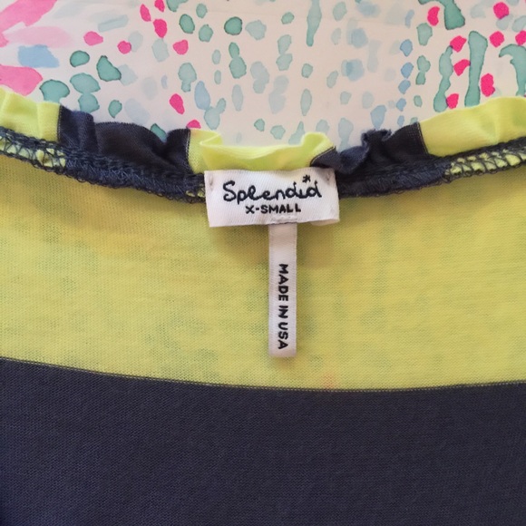 Splendid tank top xs yellow blue/grey stripe - Picture 2 of 4