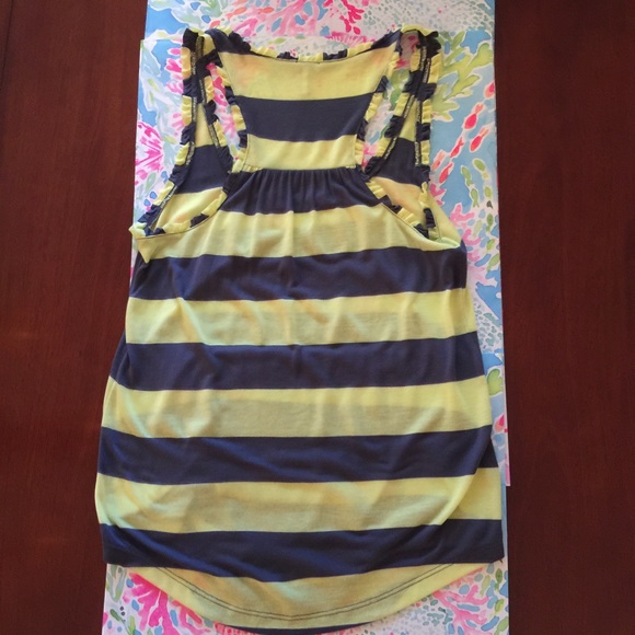 Splendid tank top xs yellow blue/grey stripe - Picture 3 of 4
