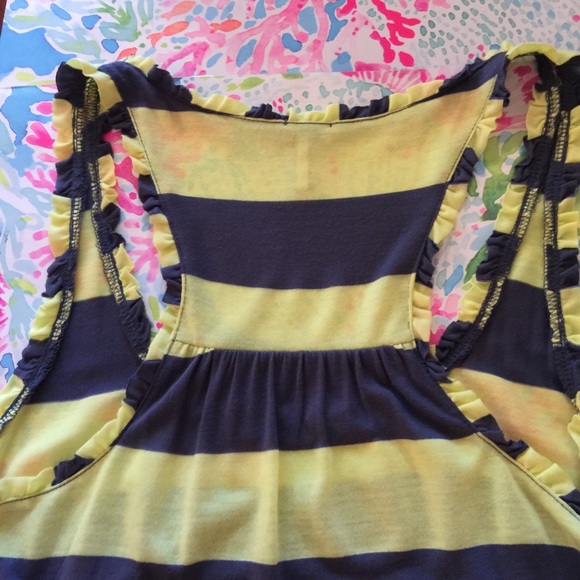 Splendid tank top xs yellow blue/grey stripe - Picture 4 of 4