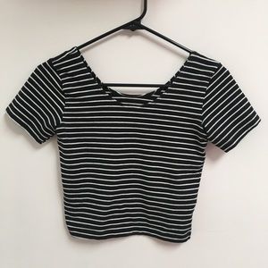American Apparel | Striped + Fitted Crop Top